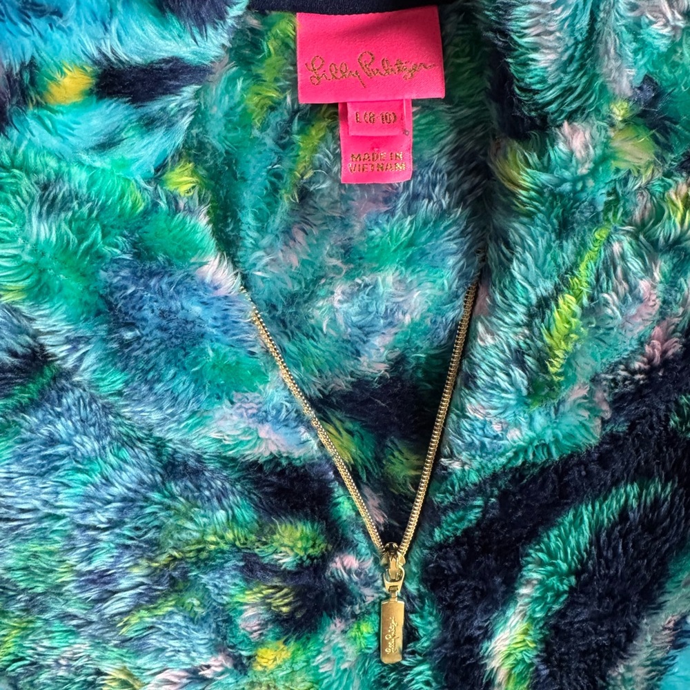 Girls size large 8-10 Lilly Pulitzer pullover fleece half zip up like new - Picture 2 of 2